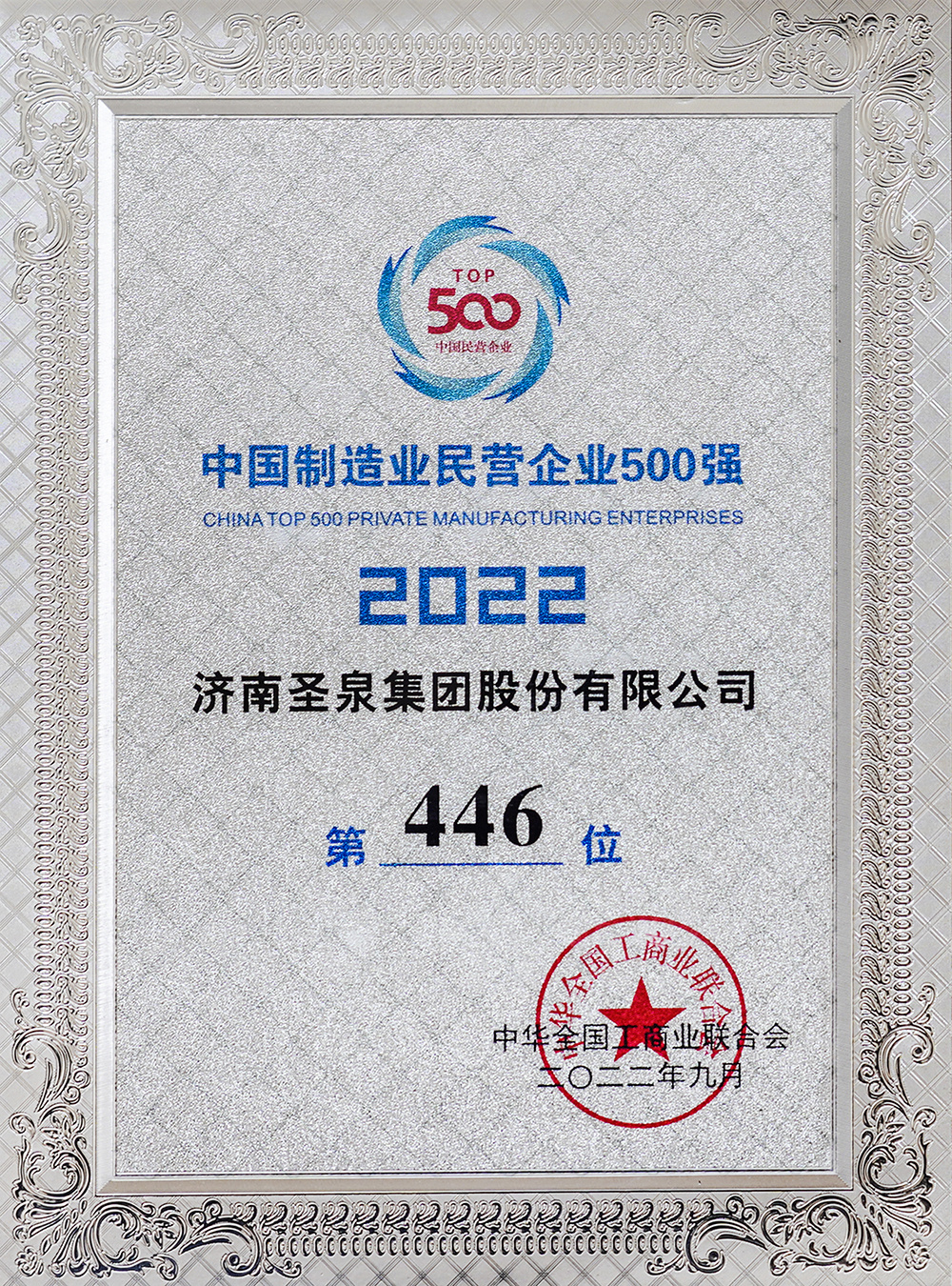 中國(guó)民營企業制造業500強